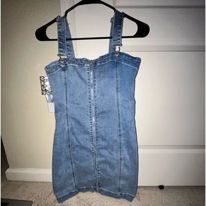 Denim overall dress